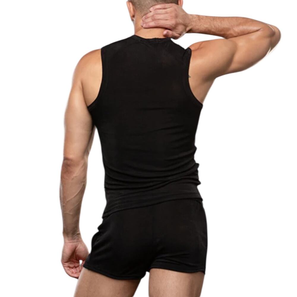 Andrew Christian Sensual Rib Muscle Tee Extra Large XL Black - Picture 2 of 7